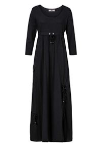 Sukienka shirtowa, rękawy 3/4 bonprix czarny. Kolor: czarny. Długość: maxi #1