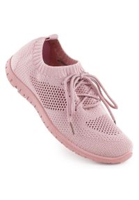 NEWS - Buty sportowe damskie ażurowe pudrowy róż News 1020. Kolor: różowy. Materiał: materiał. Szerokość cholewki: normalna. Wzór: ażurowy #1