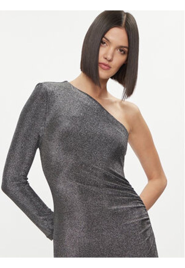 Please Sukienka wieczorowa A1XPBFT000 Srebrny Slim Fit. Kolor: srebrny. Materiał: syntetyk. Styl: wizytowy