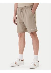 TOMMY HILFIGER - Tommy Hilfiger Szorty sportowe Logo MW0MW43068 Beżowy Regular Fit. Kolor: beżowy. Materiał: bawełna. Styl: sportowy #1
