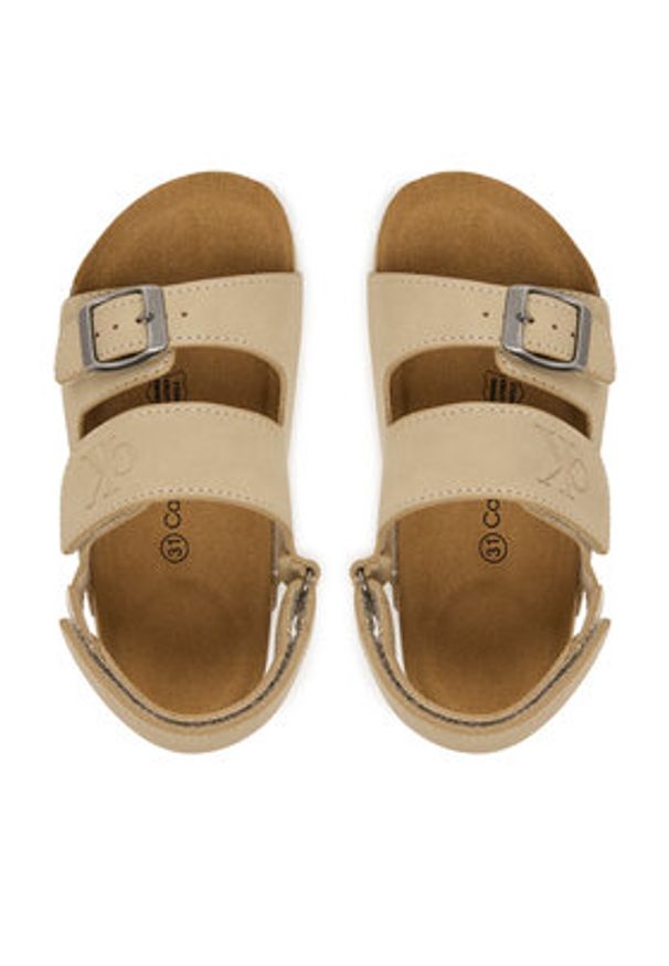 Calvin Klein Sandały Velcro V3X2-83328-0315 S Beżowy. Kolor: beżowy. Materiał: skóra