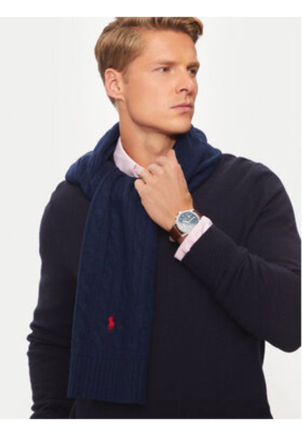 Polo Ralph Lauren Szalik 449959345002 Granatowy. Kolor: niebieski. Materiał: materiał, wełna