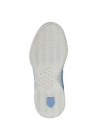 Buty do tenisa damskie K-Swiss Hypercourt Express 2. Kolor: biały, wielokolorowy, niebieski, zielony. Materiał: materiał, syntetyk. Szerokość cholewki: normalna. Sport: tenis