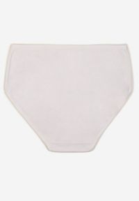Born2be - Białe Gładkie Majtki Figi z Bawełny Idina. Kolekcja: plus size. Kolor: biały. Materiał: bawełna. Wzór: gładki