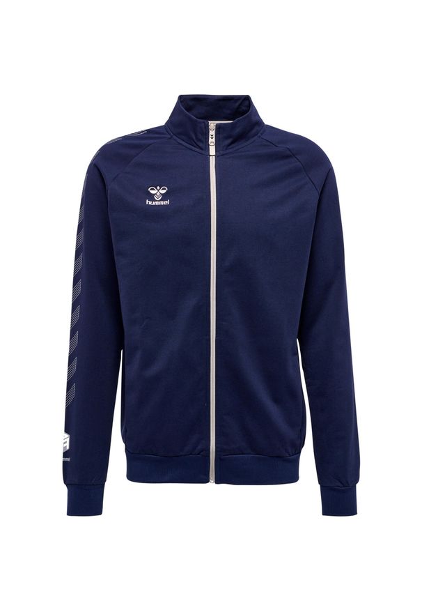 Zapinana na zamek bawełniana bluza dresowa Hummel Move Grid. Kolor: niebieski. Materiał: bawełna, dresówka. Sport: piłka nożna