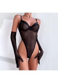 Intica - Body transparentne z usztywnieniem na specjalne okazje Cella. Kolor: niebieski. Materiał: materiał #6