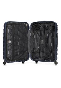 Wittchen - Zestaw walizek z ABS-u z żebrowaniem. Kolor: niebieski. Materiał: guma #6