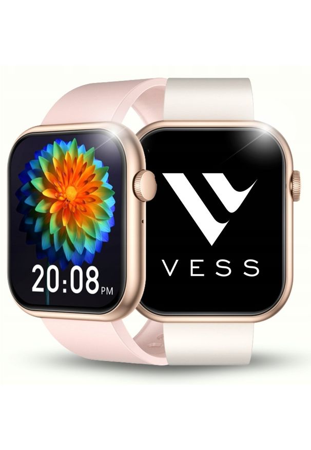 JG Smart - SMARTWATCH ZEGAREK DAMSKI ZŁOTY WODOODPORNY SMS ROZMOWY PL MENU + 4 PASKI. Rodzaj zegarka: smartwatch. Kolor: złoty