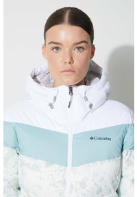 columbia - Columbia kurtka Abbott Peak damska kolor biały gore-tex. Kolor: biały. Materiał: materiał, puch, syntetyk, skóra, tkanina. Długość: długie. Wzór: ze splotem. Sezon: zima #2