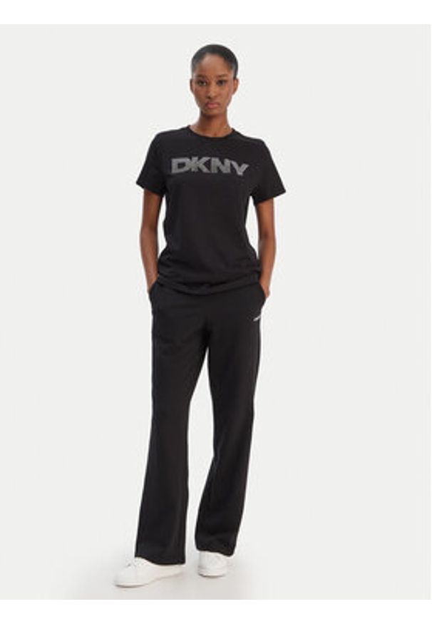 DKNY Sport T-Shirt DP6T1557 Czarny Relaxed Fit. Kolor: czarny. Materiał: bawełna. Styl: sportowy