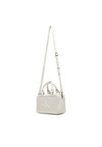 Calvin Klein Torebka Bold Ck Bauletto Crossbody LV04F3411G Biały. Kolor: biały. Materiał: skórzane #4