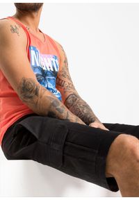 bonprix - Bermudy bojówki dresowe. Kolor: czarny. Materiał: dresówka. Sezon: lato #3