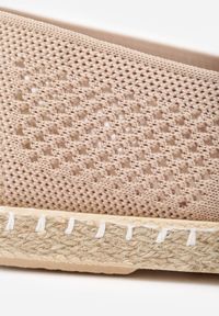 Born2be - Ciemnobeżowe Espadryle na Płaskiej Podeszwie z Plecionki Chorisa. Okazja: do pracy, na co dzień. Kolor: beżowy. Materiał: jeans, len. Obcas: na płaskiej podeszwie. Styl: casual #5