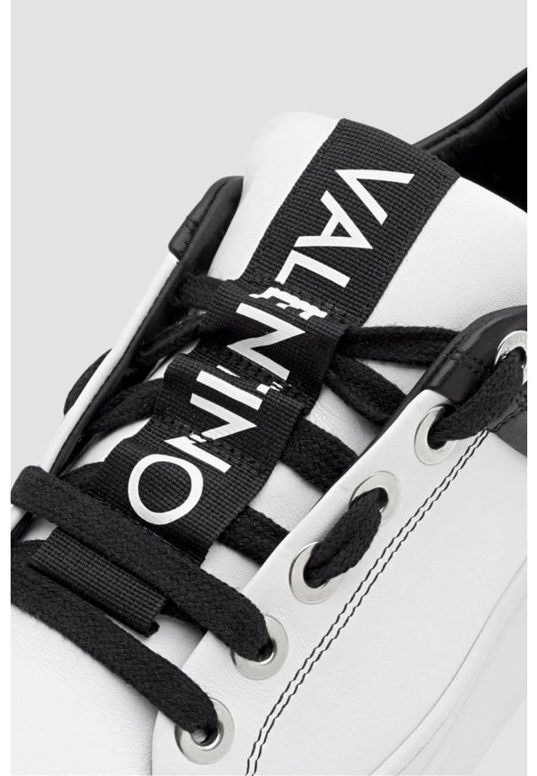 Valentino by Mario Valentino - VALENTINO Biało-czarne sneakersy Baraga S Sneaker Lace-U, Rozmiar 41. Kolor: biały. Materiał: skóra
