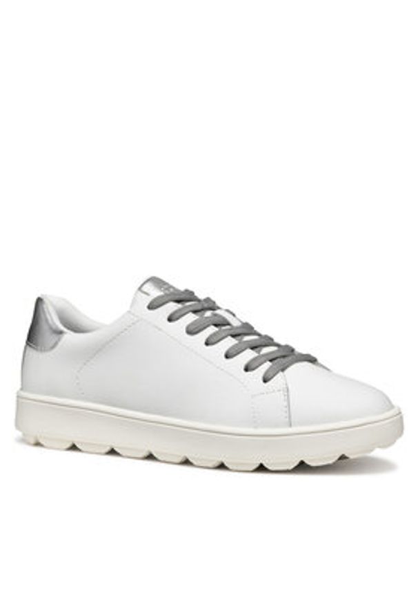 Geox Sneakersy D Spherica Ecub-1 D45WEA 09BNF C0007 Biały. Kolor: biały. Materiał: skóra