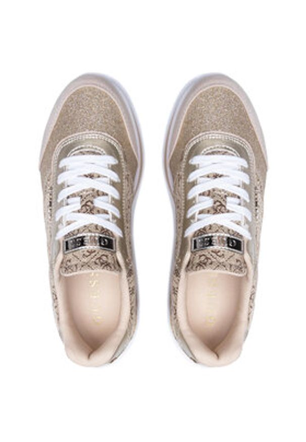 Guess Sneakersy Hansin2 FL5HNS FAL12 Złoty. Kolor: złoty. Materiał: skóra