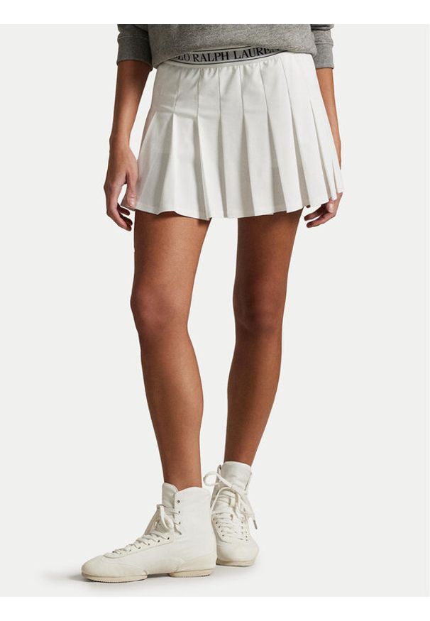 Polo Ralph Lauren Spódnica plisowana 211965112001 Biały Regular Fit. Kolor: biały. Materiał: syntetyk