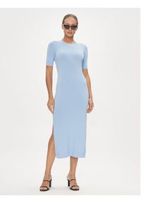 Armani Exchange Sukienka dzianinowa 3DYA1E YMH6Z 15DD Niebieski Regular Fit. Kolor: niebieski. Materiał: syntetyk, wiskoza