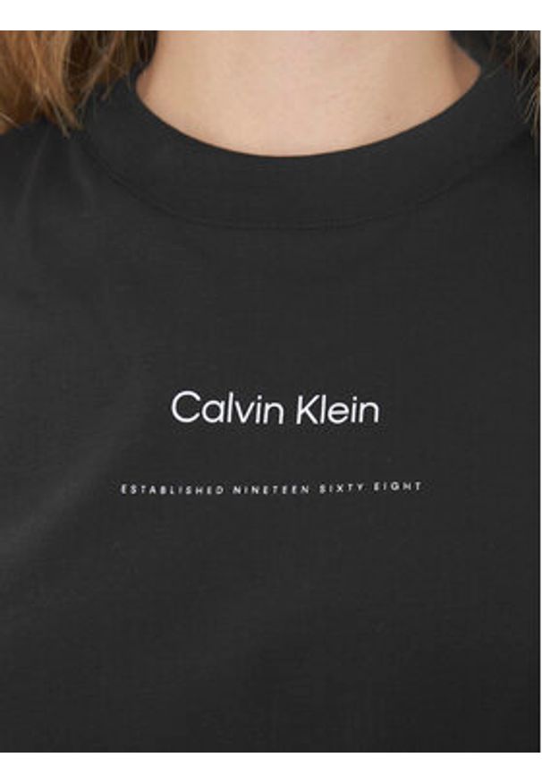 Calvin Klein T-Shirt Multi Logo K20K207215 Czarny Regular Fit. Kolor: czarny. Materiał: bawełna