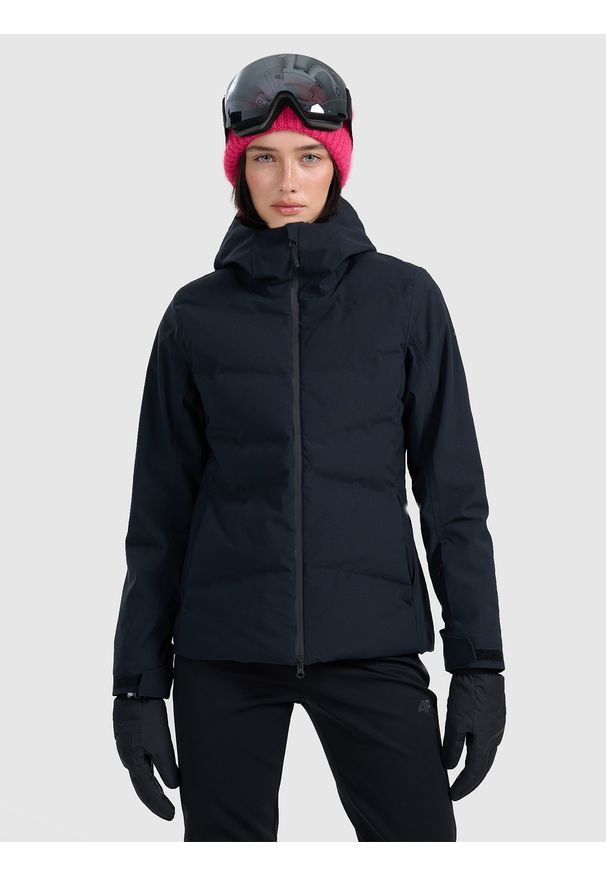 4f - 4F Kurtka narciarska membrana 10000 damska - czarna XS. Kolor: czarny. Materiał: poliester, materiał. Wzór: gładki. Sezon: zima