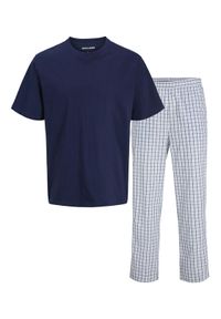Jack & Jones - Jack&Jones Piżama Florence 12282813 Niebieski Regular Fit. Kolor: niebieski. Materiał: bawełna