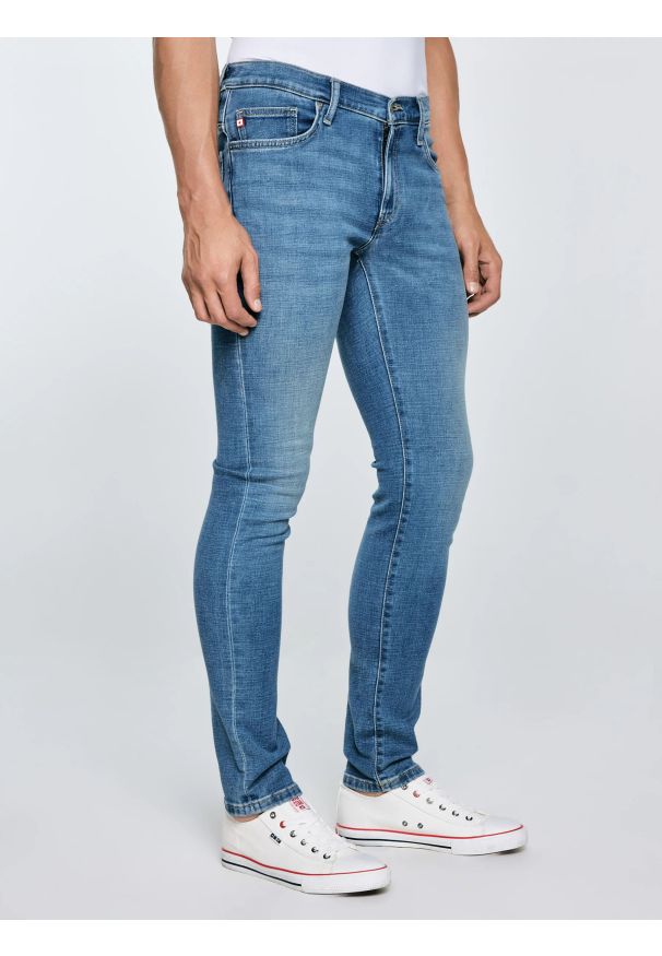 Big-Star - Jeansy męskie skinny niebieskie Jeffray 266. Stan: obniżony. Kolor: niebieski. Styl: vintage