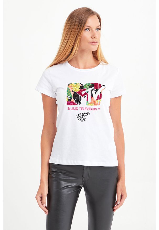 Patrizia Pepe - T-SHIRT PATRZIA PEPE. Okazja: na co dzień. Materiał: materiał. Styl: casual