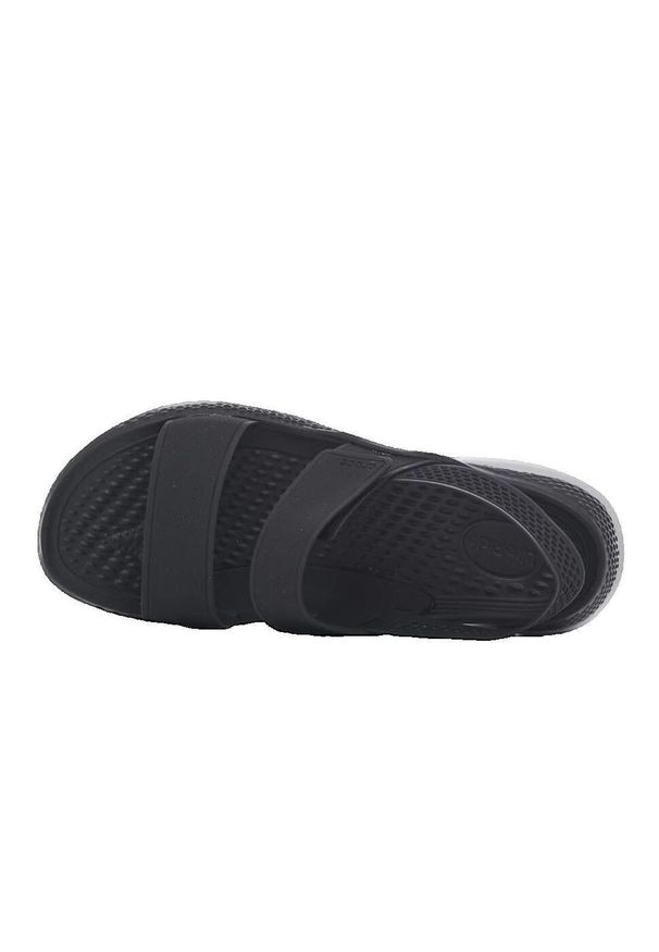 Sandały Kobieta Crocs Literide 360 Sandal czarny. Okazja: na plażę, na co dzień. Zapięcie: rzepy. Kolor: czarny, szary, wielokolorowy. Materiał: syntetyk, materiał. Sezon: lato. Styl: sportowy, casual, elegancki. Sport: turystyka piesza