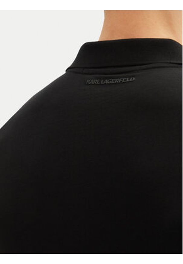 Karl Lagerfeld - KARL LAGERFELD Polo 745710 500224 Czarny Regular Fit. Typ kołnierza: polo. Kolor: czarny. Materiał: bawełna