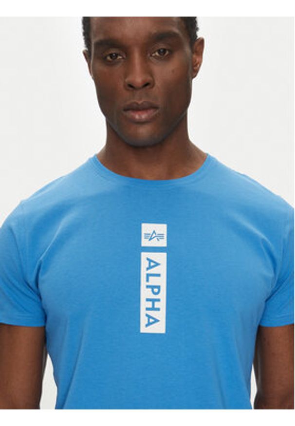 Alpha Industries T-Shirt Puff Print 146509 Niebieski Regular Fit. Kolor: niebieski. Materiał: bawełna. Wzór: nadruk