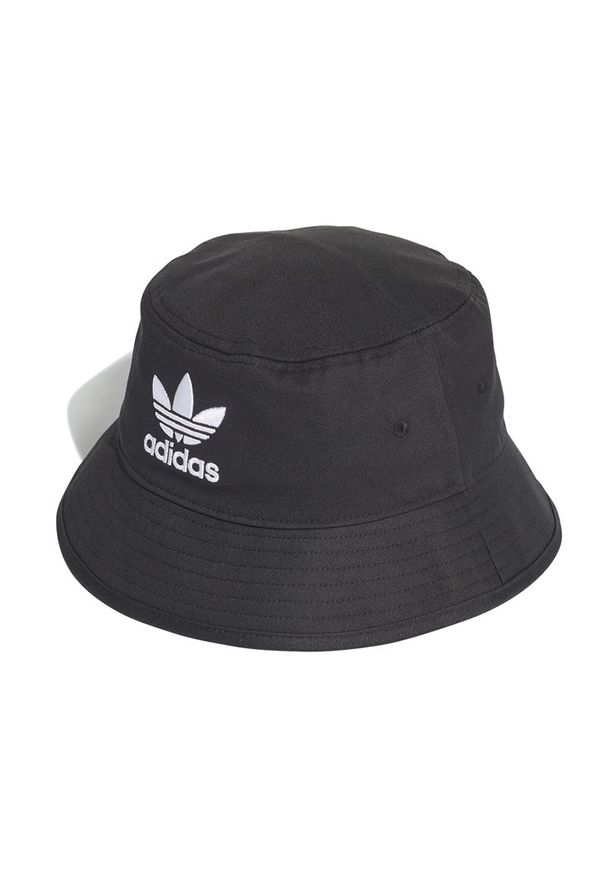 Adidas - Kapelusz adidas Originals Adicolor Trefoil Bucket Hat AJ8995 - czarny. Kolor: czarny. Materiał: bawełna. Wzór: aplikacja. Styl: casual, elegancki