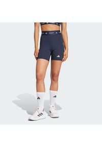 Adidas - Krótkie legginsy TECHFIT. Kolor: niebieski. Materiał: materiał. Technologia: Techfit (Adidas). Długość: krótkie. Sport: fitness #1