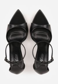 Born2be - Czarne Sandały na Szpilce ze Sprzączką wokół Kostki Tini. Okazja: na co dzień. Zapięcie: sprzączka. Kolor: czarny. Materiał: jeans. Obcas: na szpilce. Styl: casual, klasyczny, elegancki #5