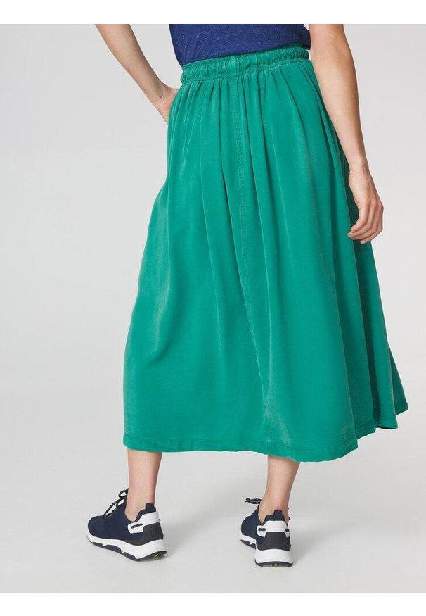 Spódnica midi damska TBS Myrnojup. Kolor: zielony. Materiał: materiał. Sezon: lato. Styl: elegancki