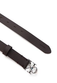 Calvin Klein Pasek Damski Facet Ck Buckle Pebble LV04F7060G Brązowy. Kolor: brązowy. Materiał: skóra #2