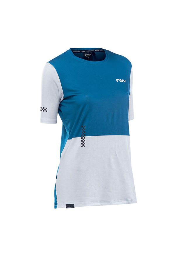 NORTHWAVE - Damska koszulka z krótkim rękawem Northwave Xtrail 2. Kolor: wielokolorowy, niebieski, szary. Długość rękawa: krótki rękaw. Długość: krótkie. Sport: kolarstwo