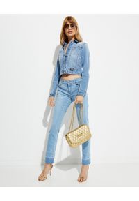 Versace Jeans Couture - VERSACE JEANS COUTURE - Krótka kurtka jeansowa. Kolor: niebieski. Długość rękawa: długi rękaw. Długość: krótkie #4