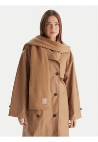 Calvin Klein Szalik Emblem LV04D8014G Beżowy. Kolor: beżowy. Materiał: kaszmir, materiał