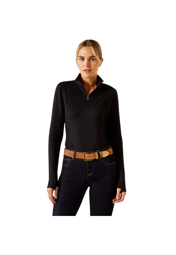 Damska koszulka do jazdy konnej Ariat Lucent. Kolor: czarny. Długość rękawa: długi rękaw