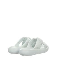 Klapki Bayla-161 161 79 11 White 161499, Biały, Skóra naturalna. Okazja: na co dzień. Kolor: biały. Materiał: skóra. Wzór: paski. Sezon: lato. Obcas: na obcasie. Styl: casual. Wysokość obcasa: średni #3