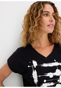 bonprix - T-shirt. Kolor: czarny. Wzór: nadruk. Styl: elegancki #3