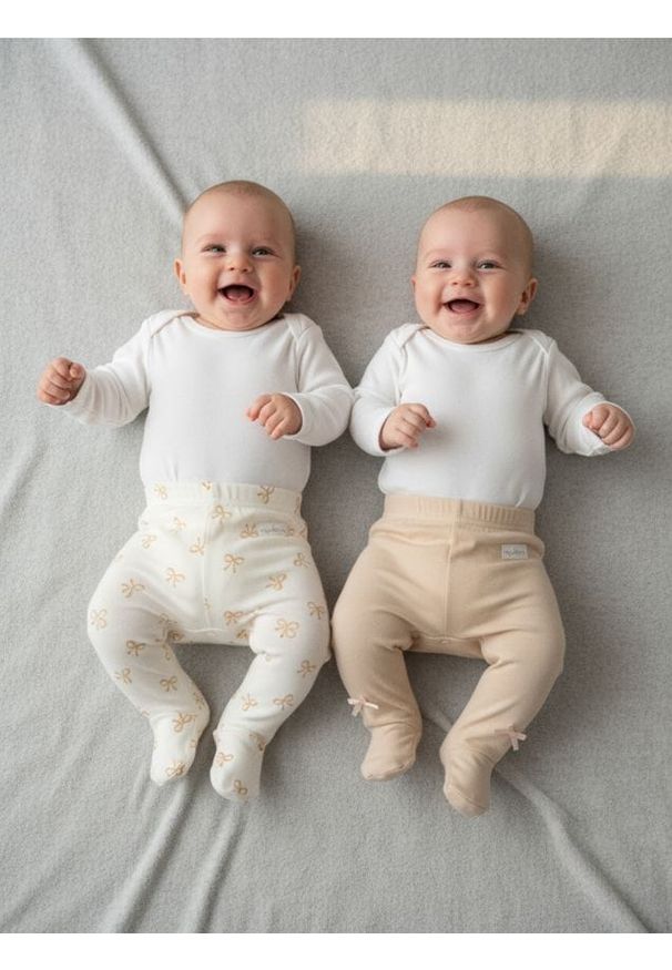 Sinsay - Legginsy ze wzorkiem 2 pack - kremowy. Kolor: kremowy