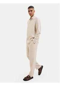 Jack & Jones Chinosy St. Karl 12253120 Beżowy Loose Leg. Kolor: beżowy. Materiał: len #7