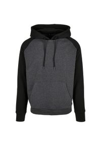 BUILD YOUR BRAND - Męska Kontrastowa Bluza Z Kapturem. Typ kołnierza: kaptur. Kolor: wielokolorowy, szary, czarny, brązowy