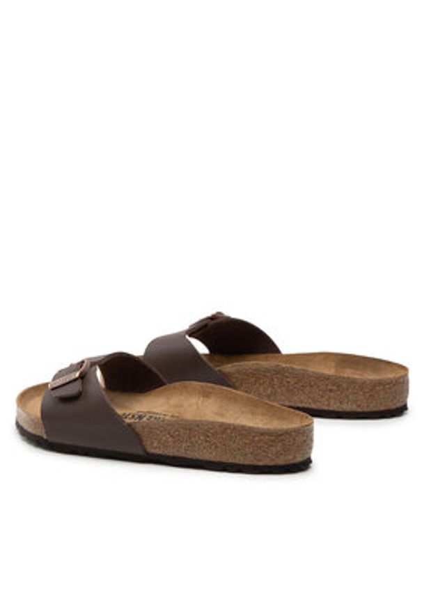 Birkenstock Klapki Madrid Bs 40391 Brązowy. Kolor: brązowy. Materiał: skóra