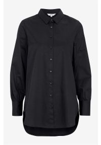 Cellbes - Długa koszula ze satyny bawełnianej. Kolor: czarny. Materiał: satyna, bawełna. Długość rękawa: długi rękaw. Długość: długie