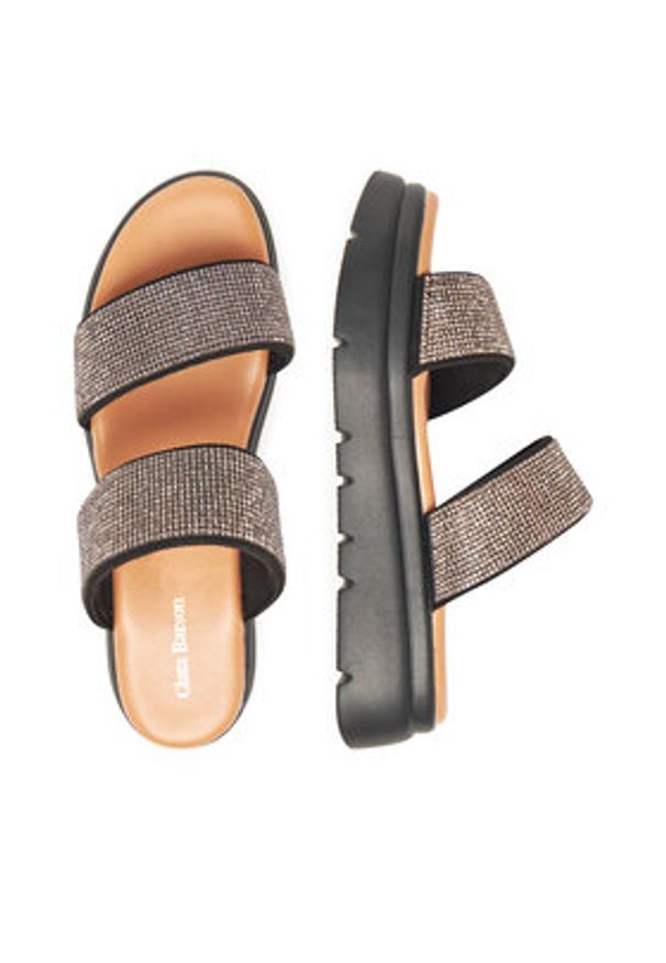 Clara Barson Klapki H3T9409-1 Czarny. Kolor: czarny. Materiał: materiał