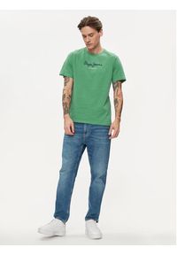 Pepe Jeans T-Shirt Eggo N PM508208 Zielony Regular Fit. Kolor: zielony. Materiał: bawełna