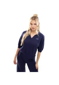 SIROKO - Damska koszulka polo z dzianiny Siroko IBZ Versa Navy. Typ kołnierza: polo. Kolor: niebieski. Materiał: dzianina. Długość rękawa: krótki rękaw. Długość: krótkie #1