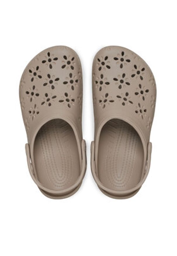 Crocs Klapki Classic Floral Cut Out Clog 210927 Brązowy. Kolor: brązowy